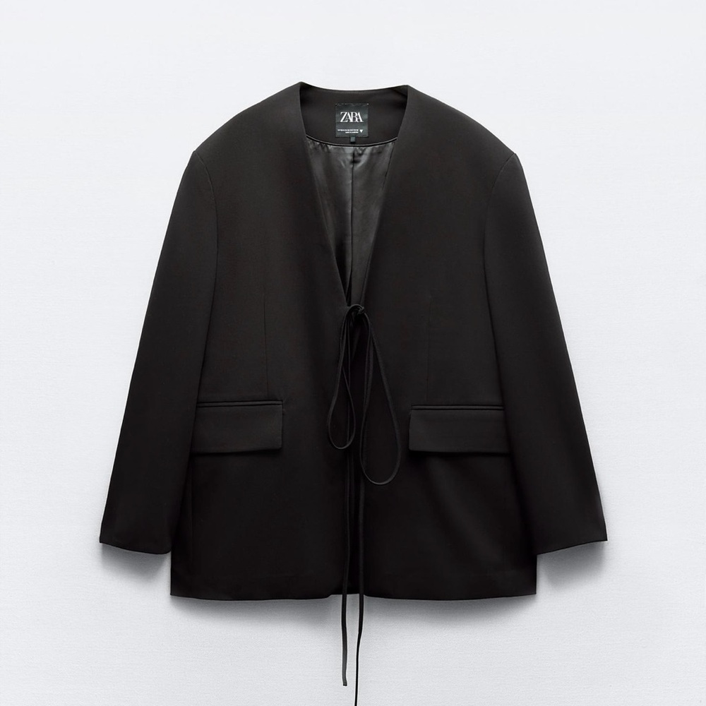Zara oversized tied blazer